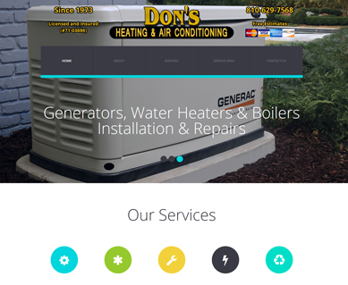 Heating and Air Conditioning Website Design Portfolio Tennessee