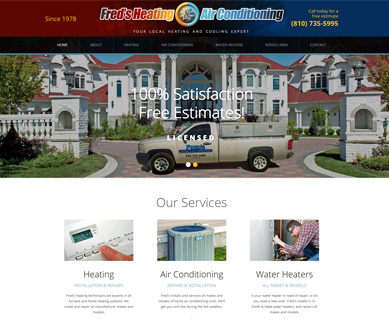 Heating and Air Conditioning Website Design Portfolio Tennessee